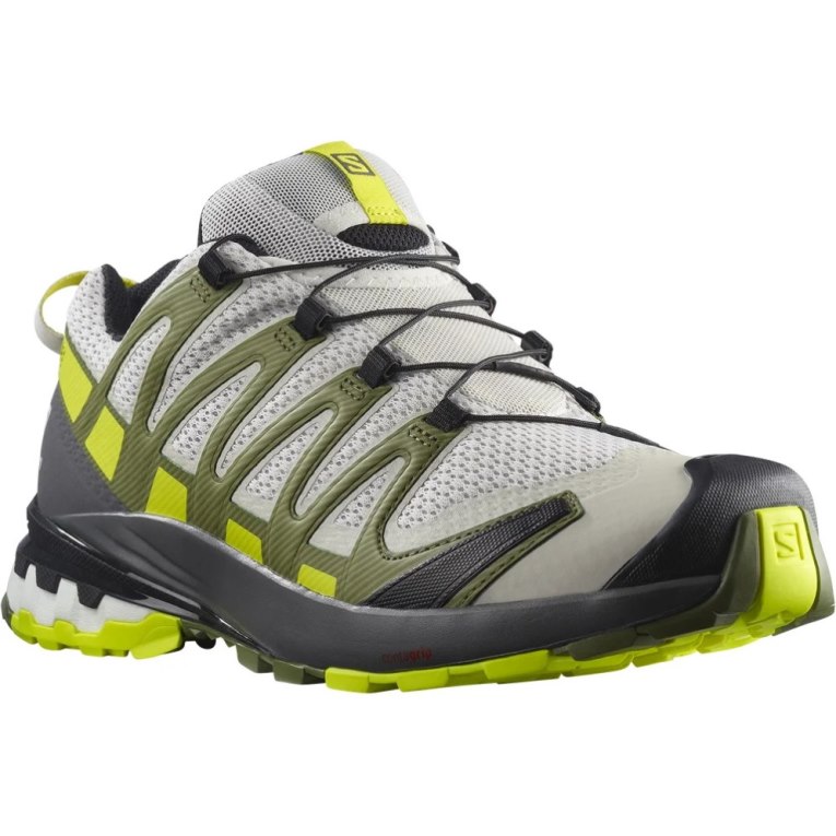 White / Olive Salomon Xa Pro 3d V8 Men's Trail Running Shoes | PH 70315A